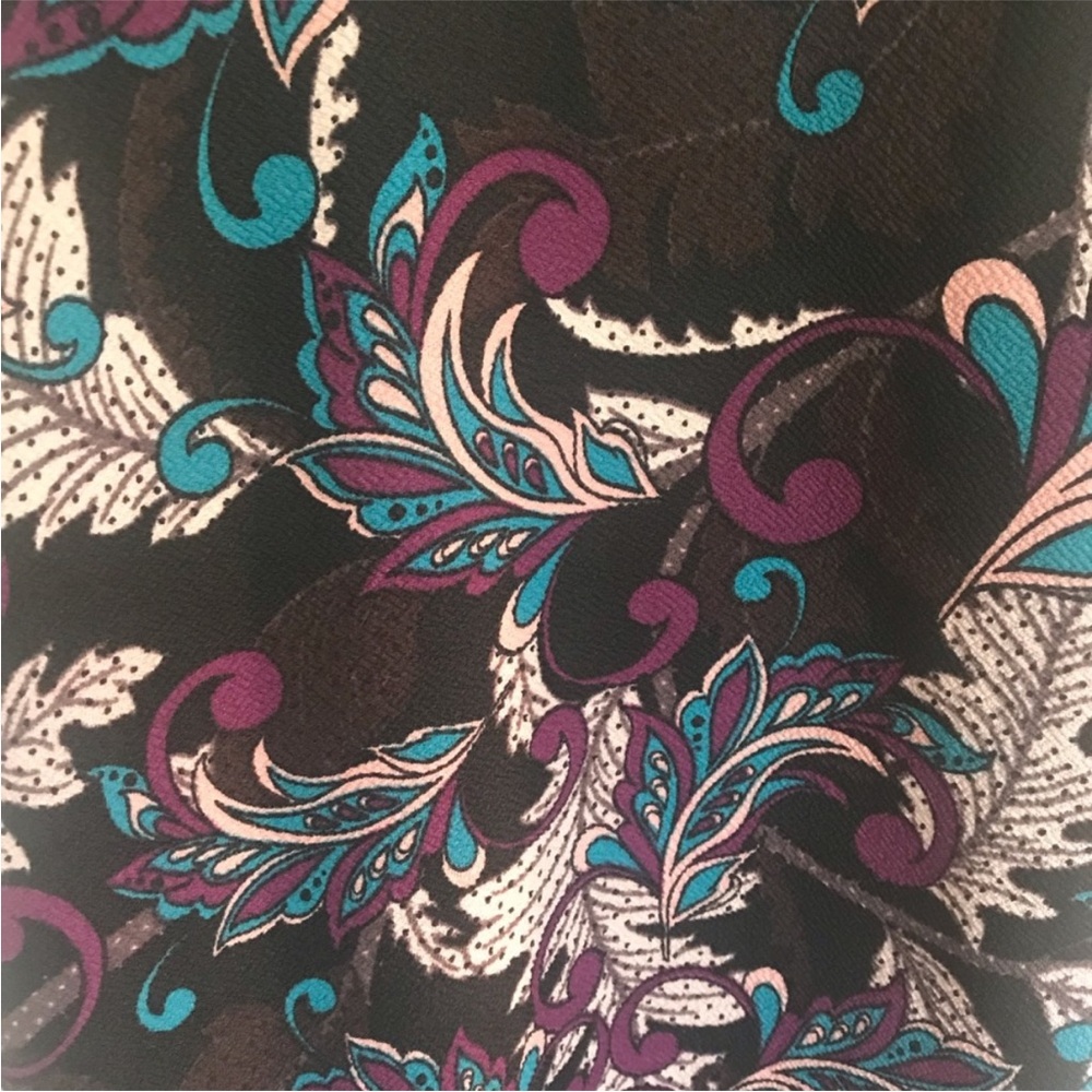 LuLaRo Black, Green, Purple Pencil Skirt Size L (12-16) - Picture 3 of 4